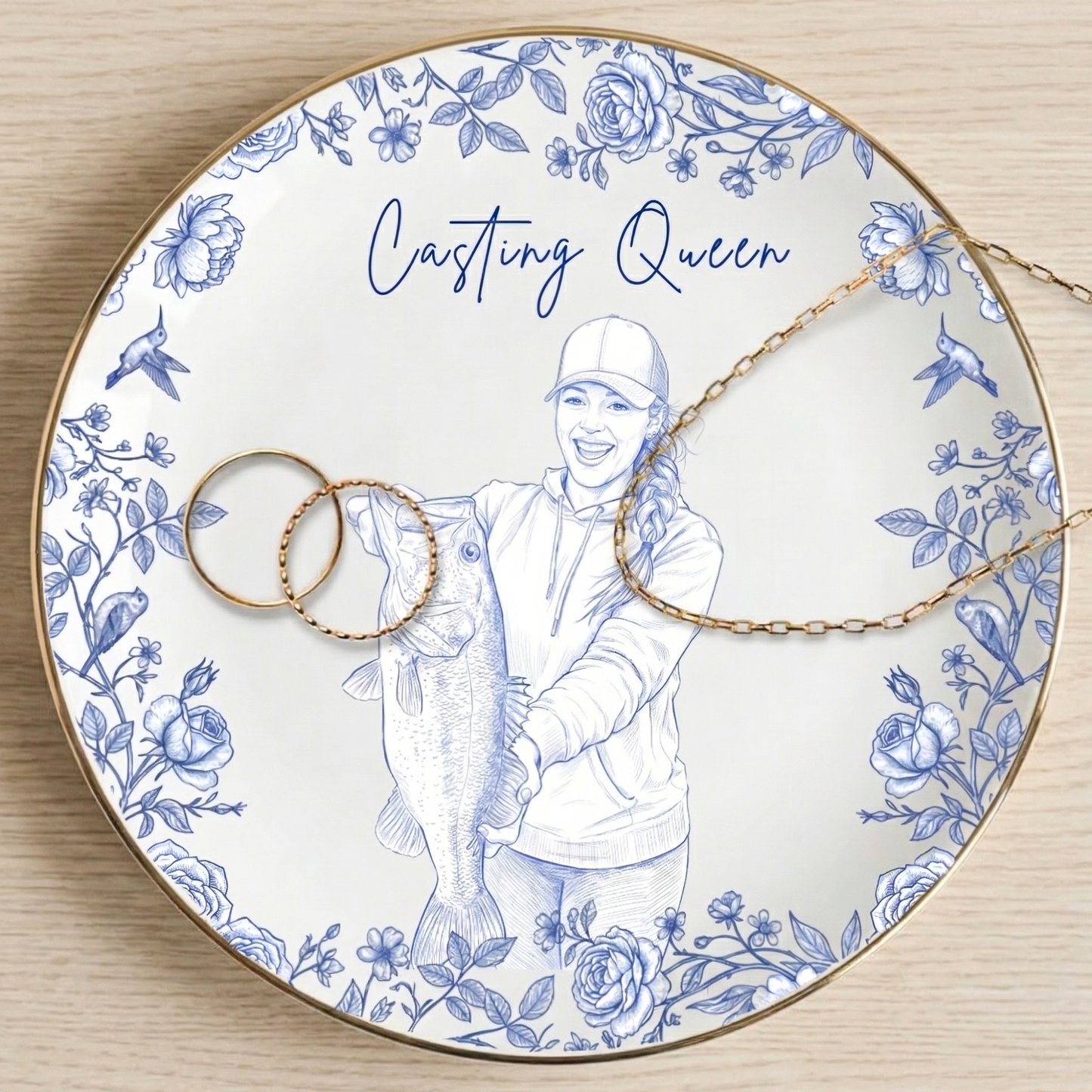 Casting Queen Custom Photo Ring Dish Gift For Her - Personalized Photo Jewelry Dish