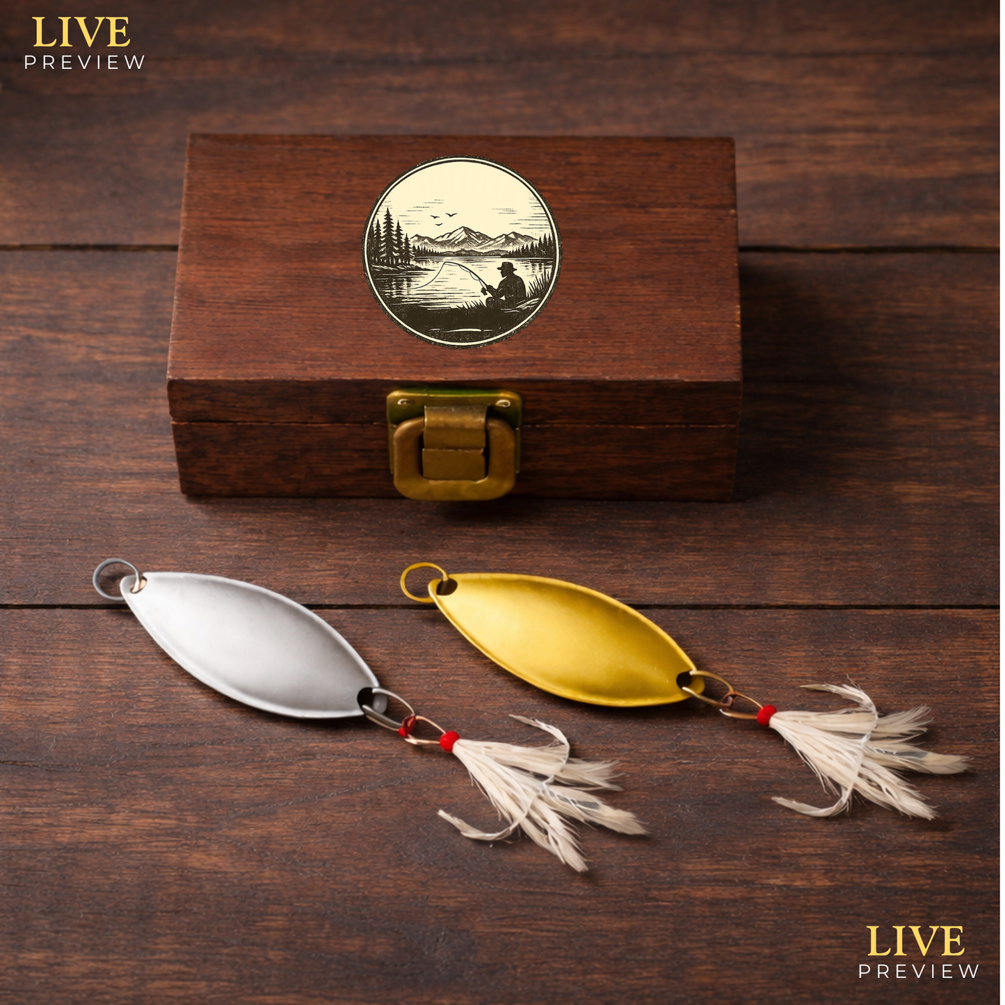 Personalized Engraved Fishing Lure With Printed Box 1