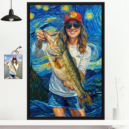 Starry Night Art Personalized Fishing Poster