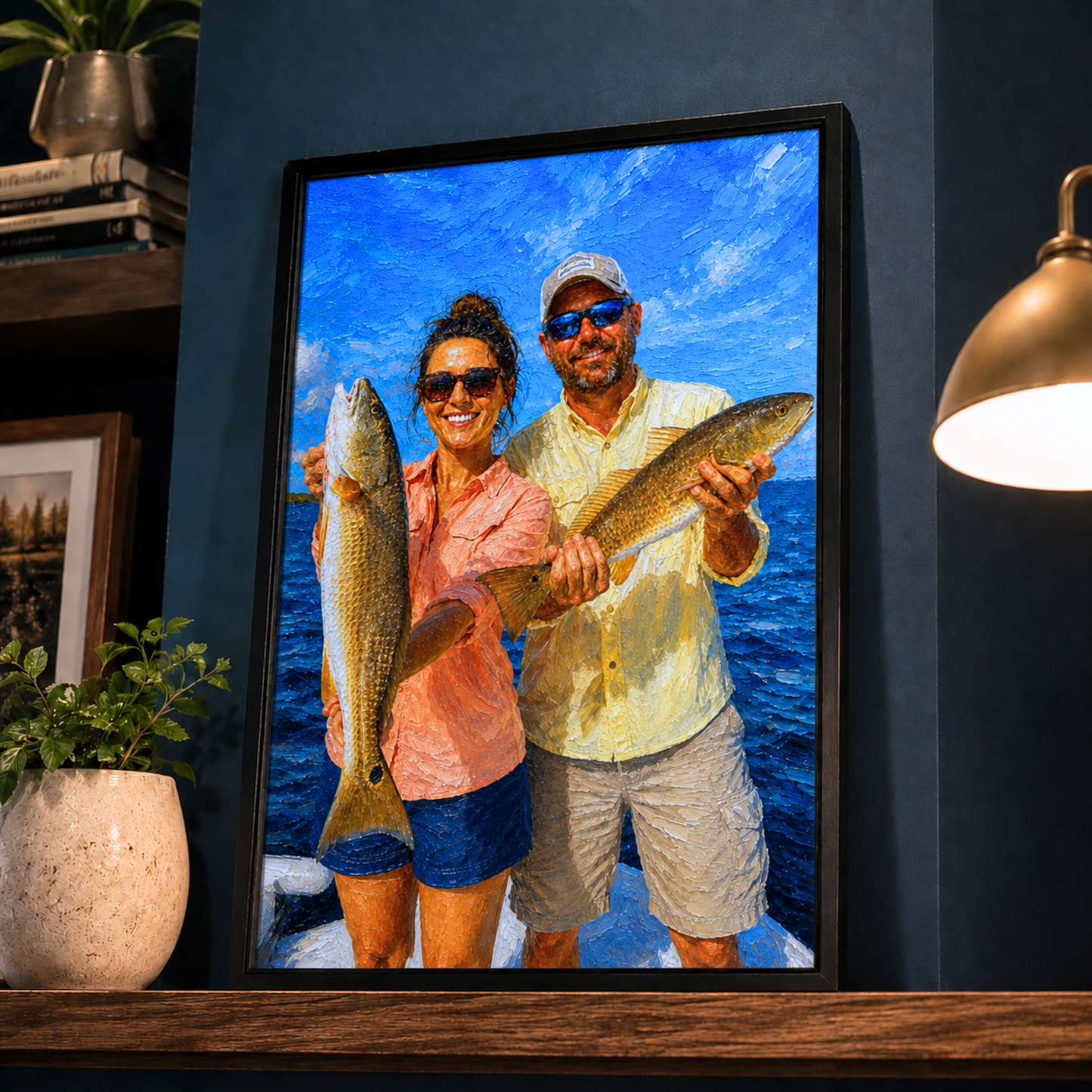 Oil Painting Art Personalized Fishing Poster