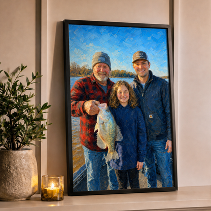 Oil Painting Art Personalized Fishing Poster
