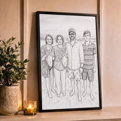 Pencil Sketch Personalized Fishing Poster