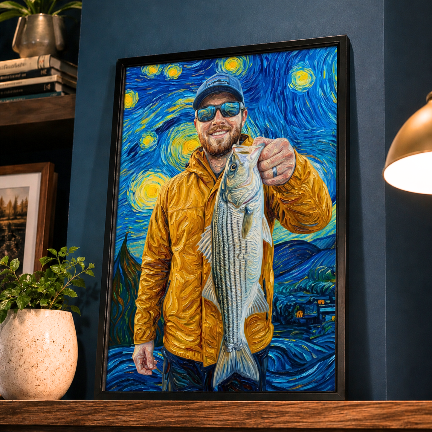 Starry Night Art Personalized Fishing Poster