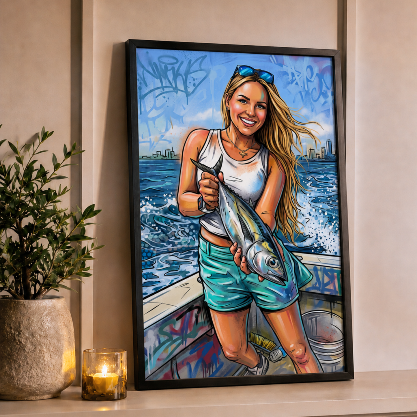 Graffiti Street Art Personalized Fishing Poster