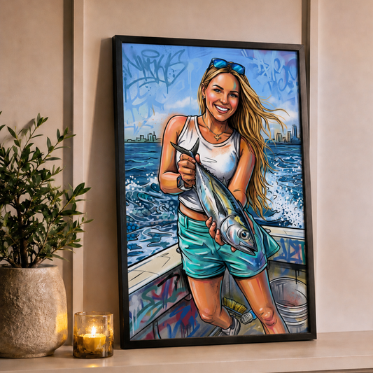 Graffiti Street Art Personalized Fishing Poster