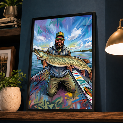 Graffiti Street Art Personalized Fishing Poster
