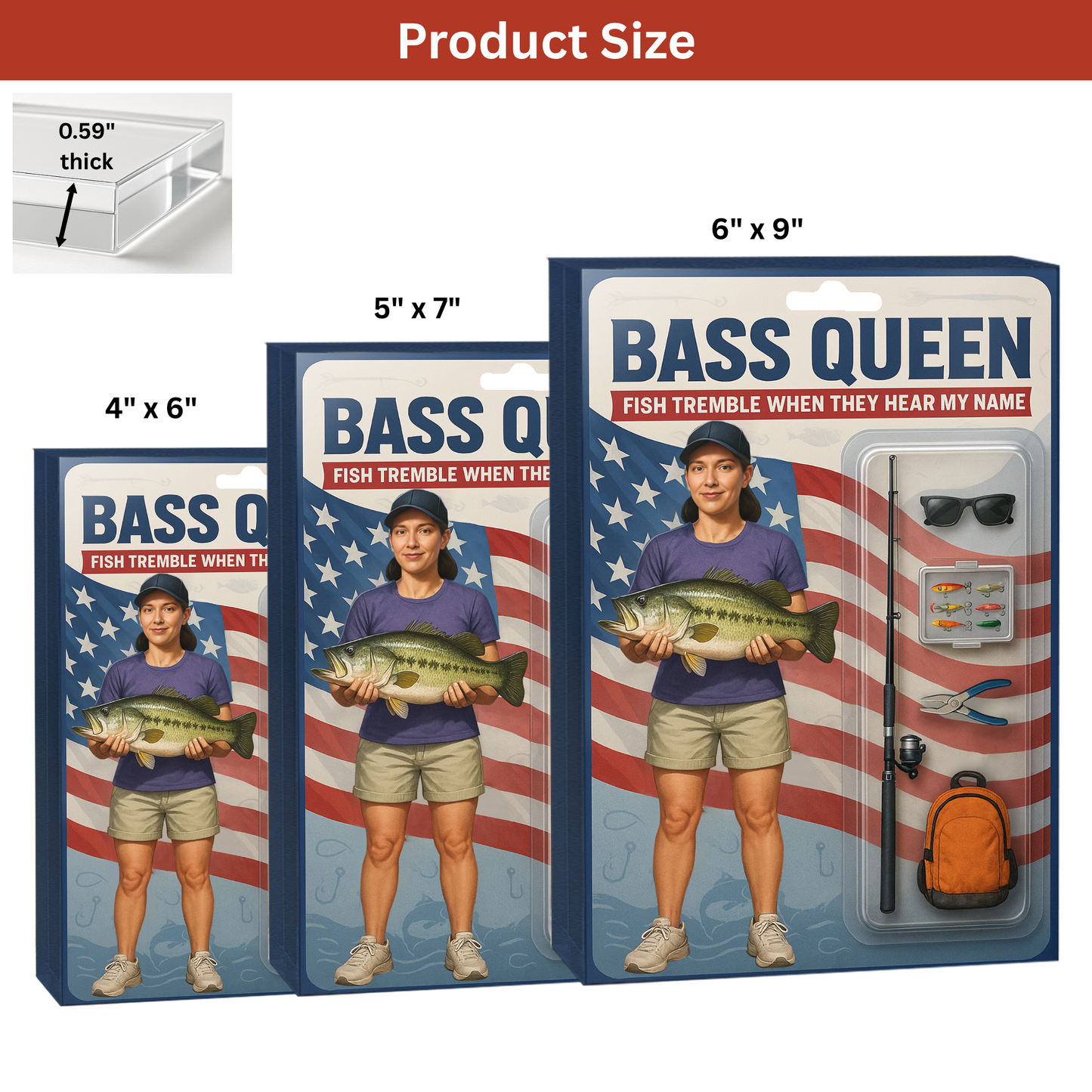 Bass Queen Figure Acrylic Block