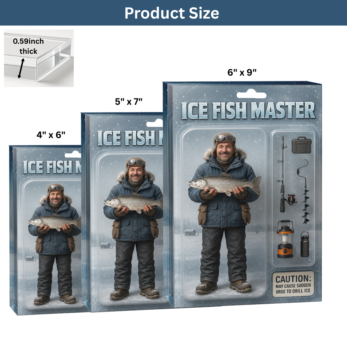 Ice Fish Master Figure Acrylic Block