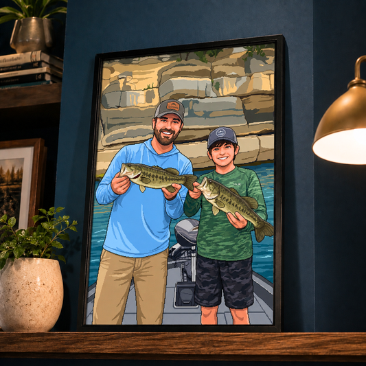 Pixel Art Personalized Fishing Poster