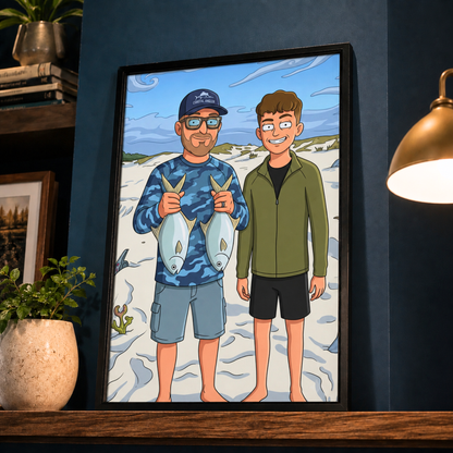 Rick & Morty Character Personalized Fishing Poster