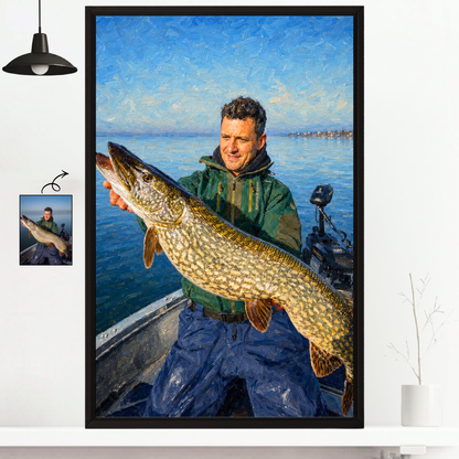 Oil Painting Art Personalized Fishing Poster