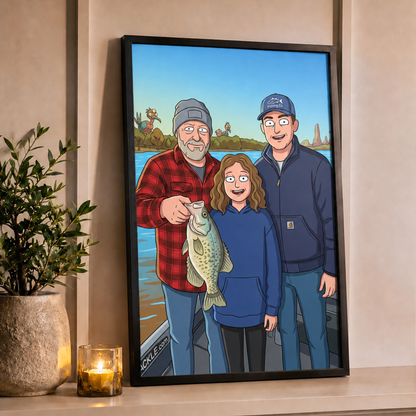 Rick & Morty Character Personalized Fishing Poster